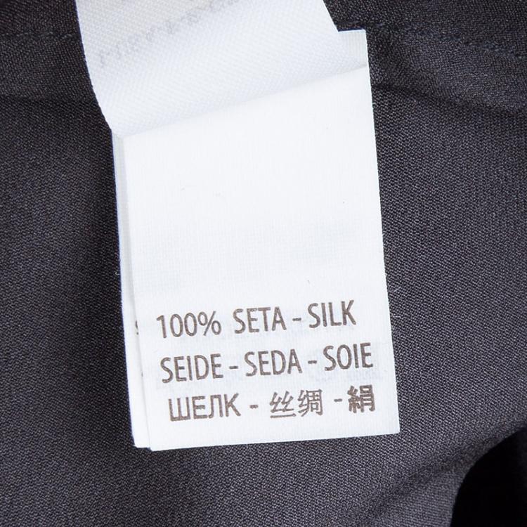 Pre Owned Brunello Cuccinelli Grey Silk Draped Sleeveless Maxi Dress M