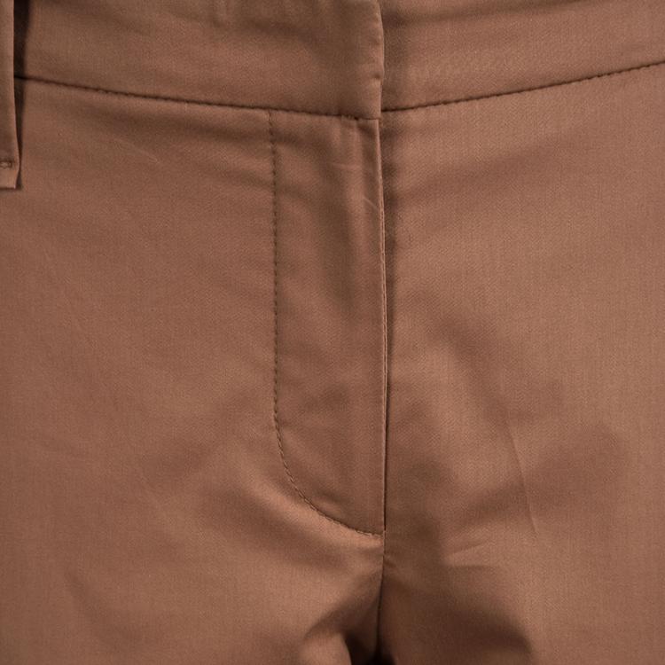 Pre Owned Brunello Cucinelli Rust Orange Cotton Tailored Pants M