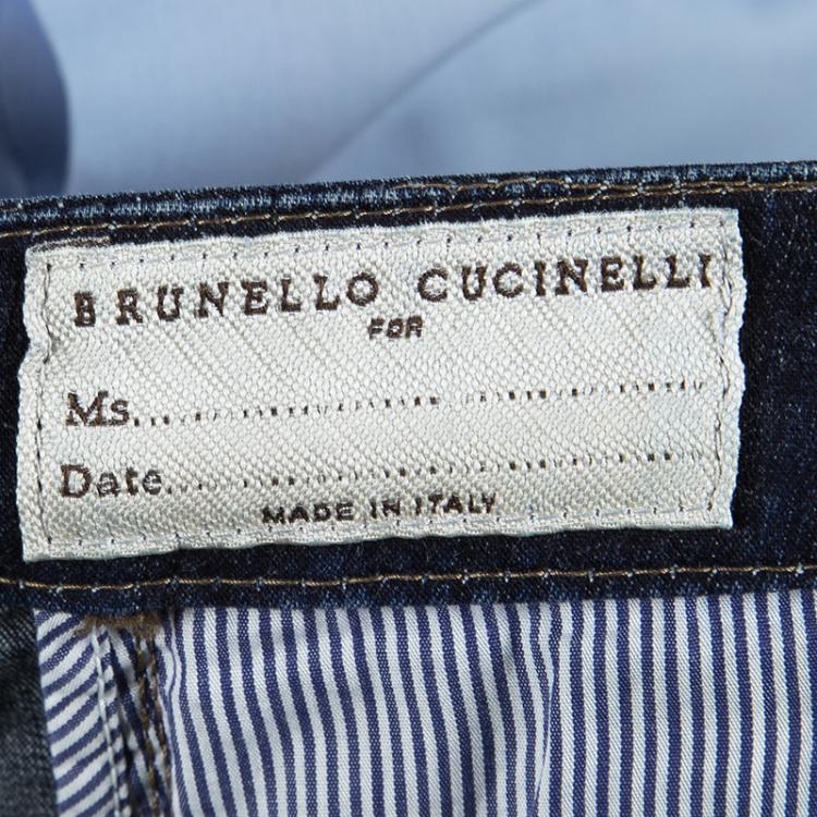 Pre Owned Brunello Cucinelli Indigo Dark Wash Denim Skinny Fit Jeans XXXL