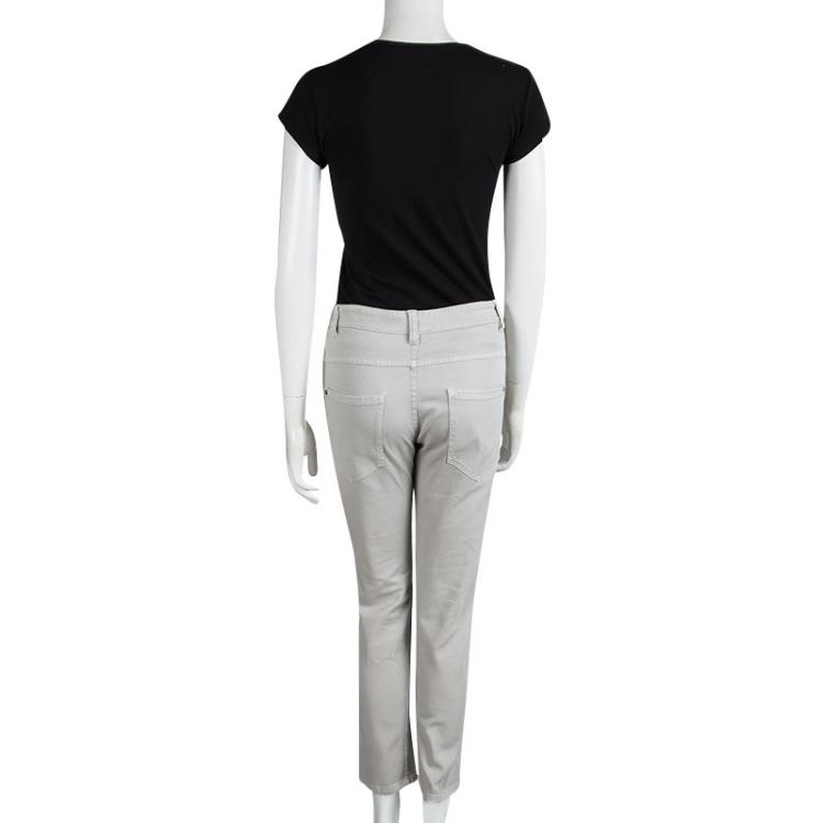 Pre Owned Brunello Cucinelli Grey Denim Boyish Fit Low Slung Jeans M