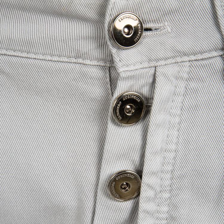 Pre Owned Brunello Cucinelli Grey Denim Boyish Fit Low Slung Jeans M