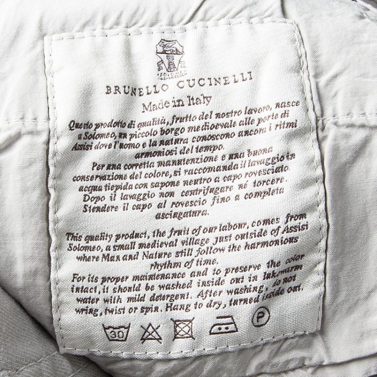 Pre Owned Brunello Cucinelli Grey Denim Boyish Fit Low Slung Jeans M
