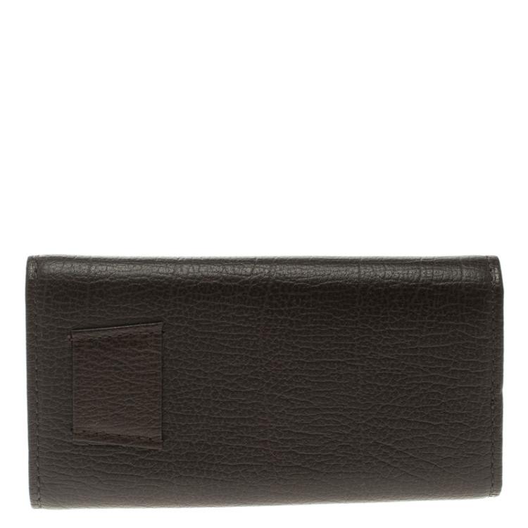 Pre Owned حافظة 4 مفاتيح بربري جلد بني داكن