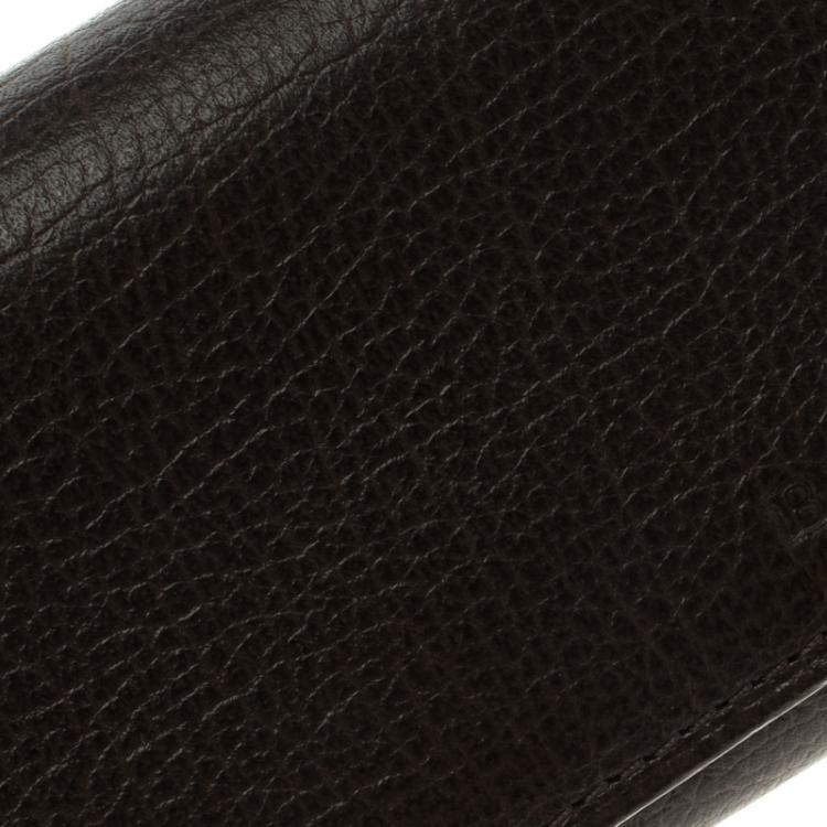 Pre Owned حافظة 4 مفا تيح بربري جلد بني داكن