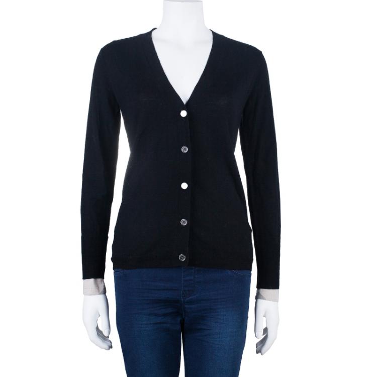 Pre Owned Burberry Brit Novacheck Cuff Cardigan Size S