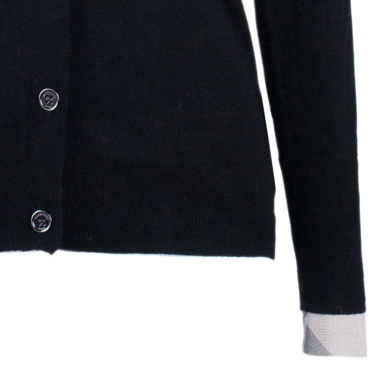 Pre Owned Burberry Brit Novacheck Cuff Cardigan Size S