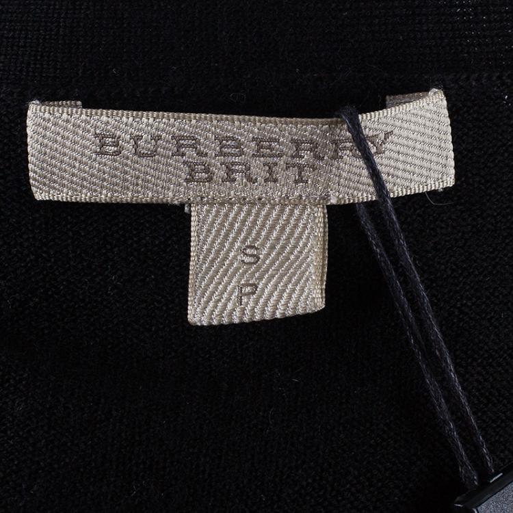 Pre Owned Burberry Brit Novacheck Cuff Cardigan Size S