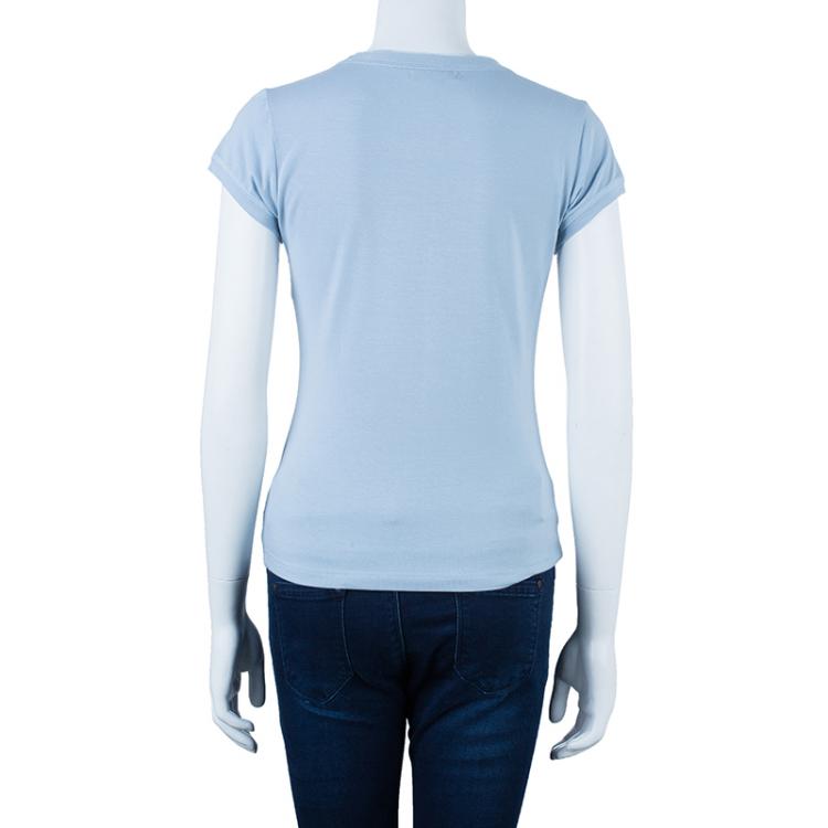 Pre Owned Burberry Light Blue Cotton T-Shirt S