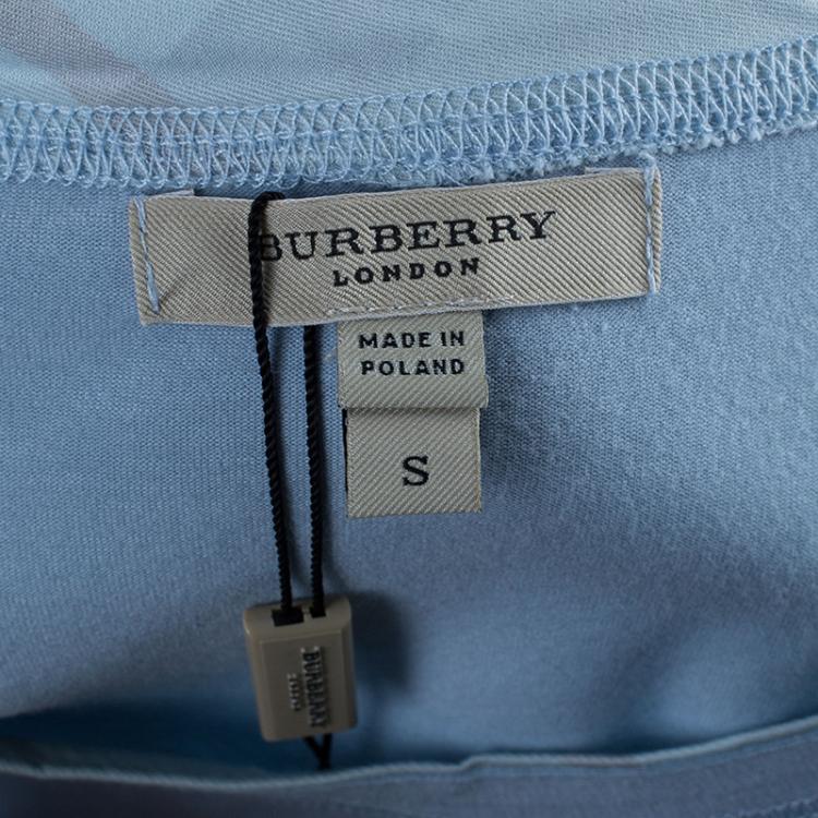Pre Owned Burberry Light Blue Cotton T-Shirt S