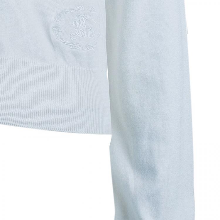 Pre Owned Burberry White Button Down Cardigan M