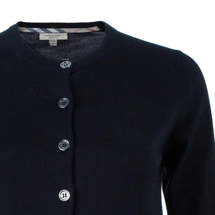 Pre Owned Burberry Black Button Down Cardigan S