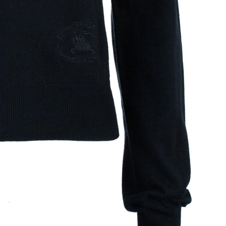 Pre Owned Burberry Black Button Down Cardigan S