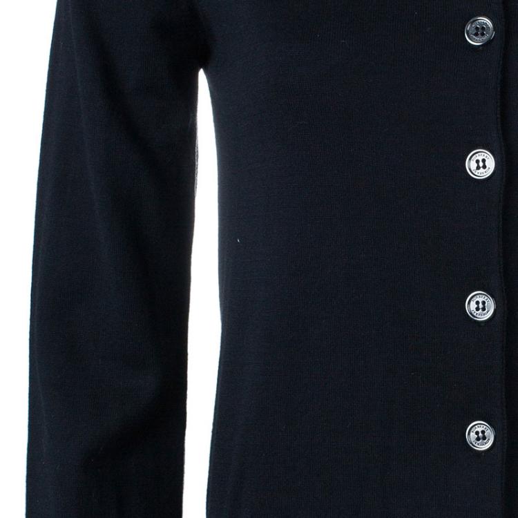 Pre Owned Burberry Black Button Down Cardigan S