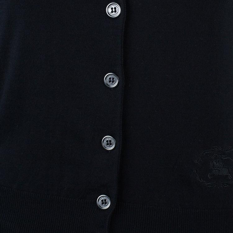 Pre Owned Burberry Black Button Down Cardigan S