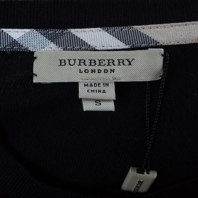Pre Owned Burberry Black Button Down Cardigan S