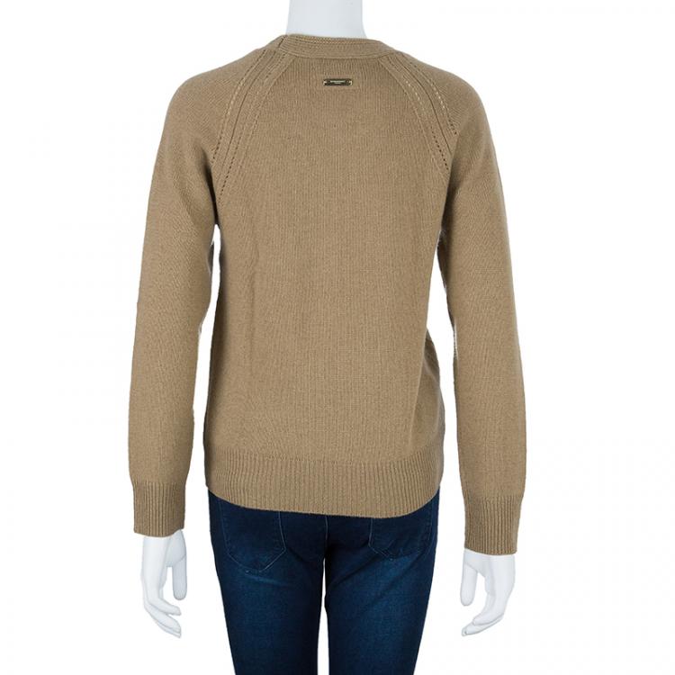 Pre Owned Burberry London Camel Cashmere Sweater L
