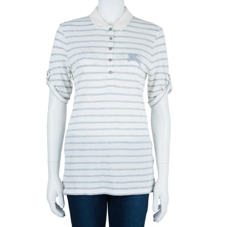 Pre Owned Burberry Brit Striped Polo Shirt S