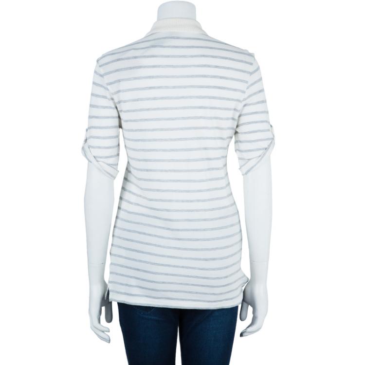 Pre Owned Burberry Brit Striped Polo Shirt S