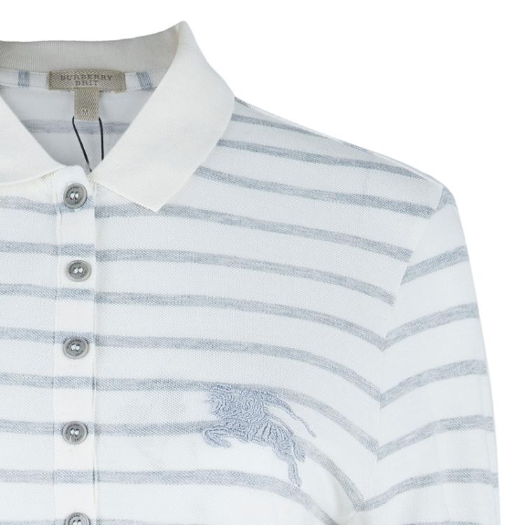 Pre Owned Burberry Brit Striped Polo Shirt S