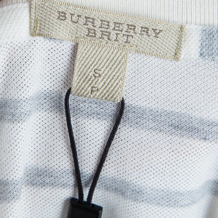 Pre Owned Burberry Brit Striped Polo Shirt S