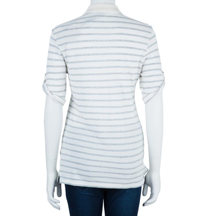 Pre Owned Burberry Brit Striped Polo Shirt M