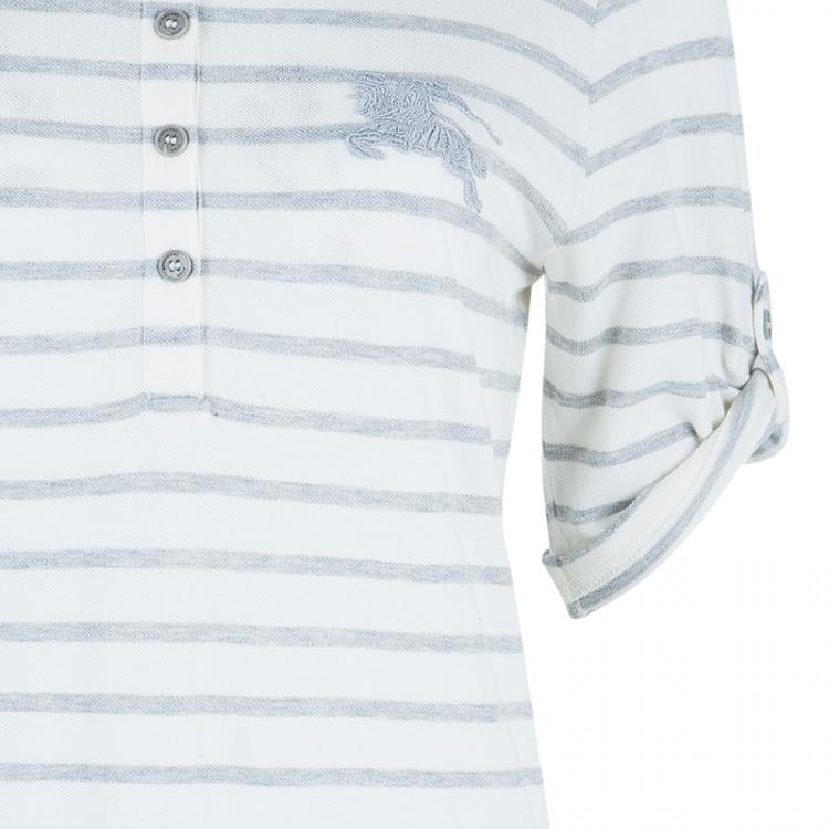 Pre Owned Burberry Brit Striped Polo Shirt M