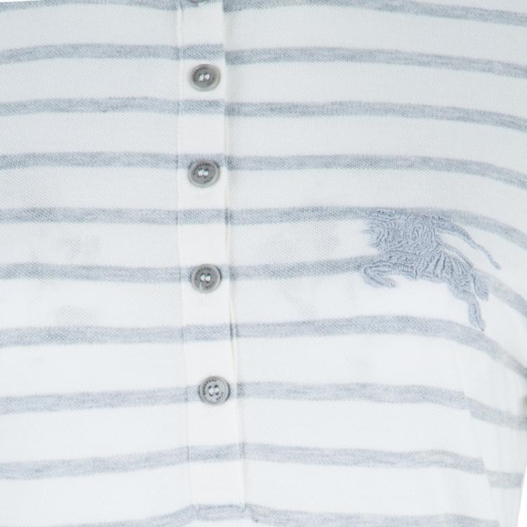 Pre Owned Burberry Brit Striped Polo Shirt M