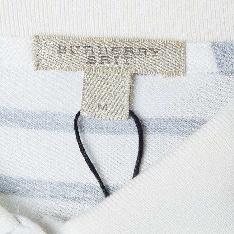 Pre Owned Burberry Brit Striped Polo Shirt M