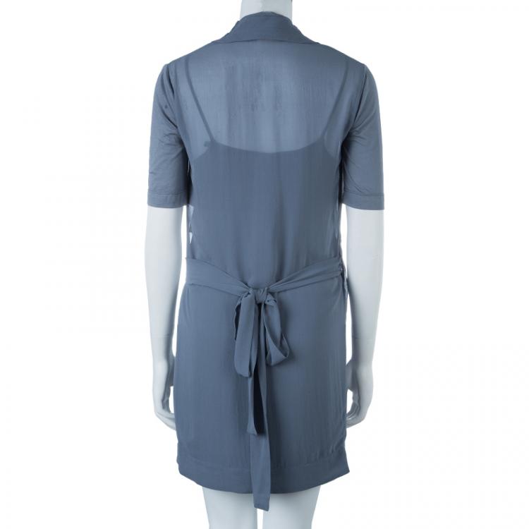 Pre Owned Burberry Brit Grey Rainie Wrap Dress XS