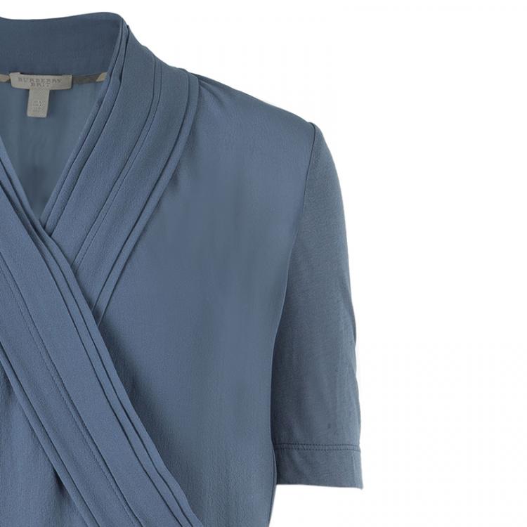 Pre Owned Burberry Brit Grey Rainie Wrap Dress XS