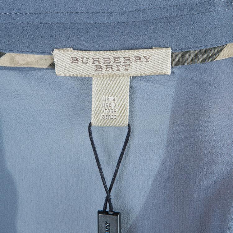Pre Owned Burberry Brit Grey Rainie Wrap Dress XS