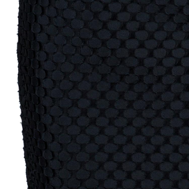 Pre Owned Burberry Black Textured Pencil Skirt S