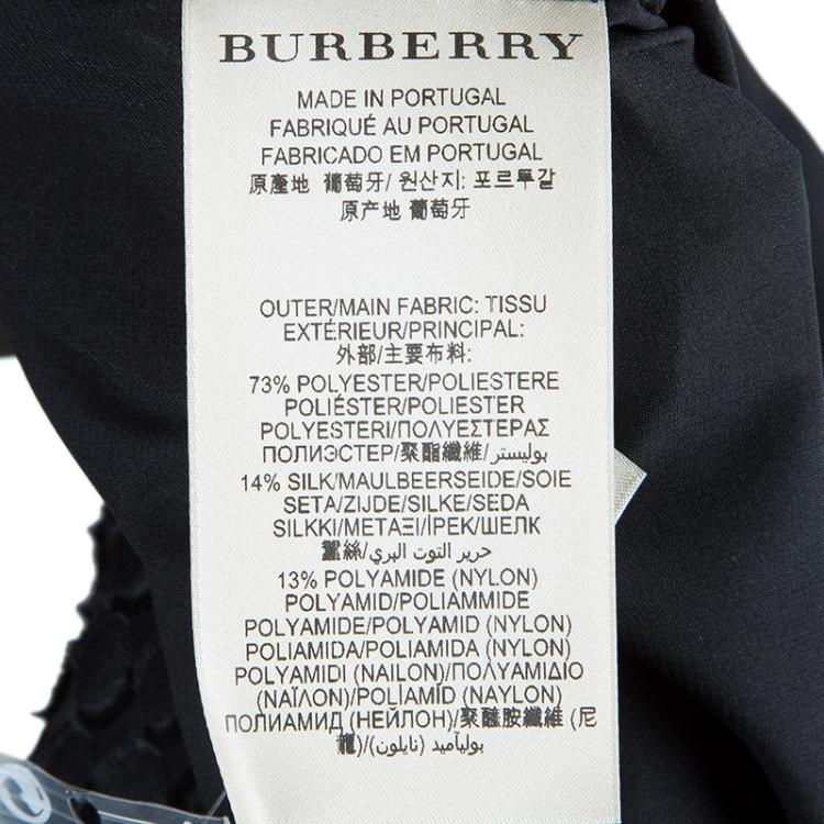 Pre Owned Burberry Black Textured Pencil Skirt S
