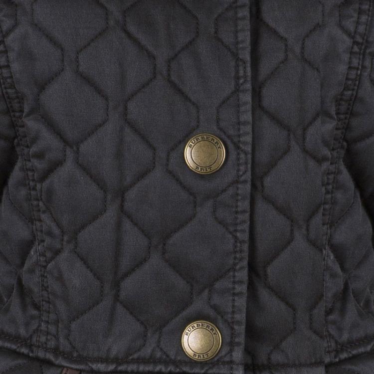 Pre Owned Burberry Brit Grey Quilted Short Jacket L