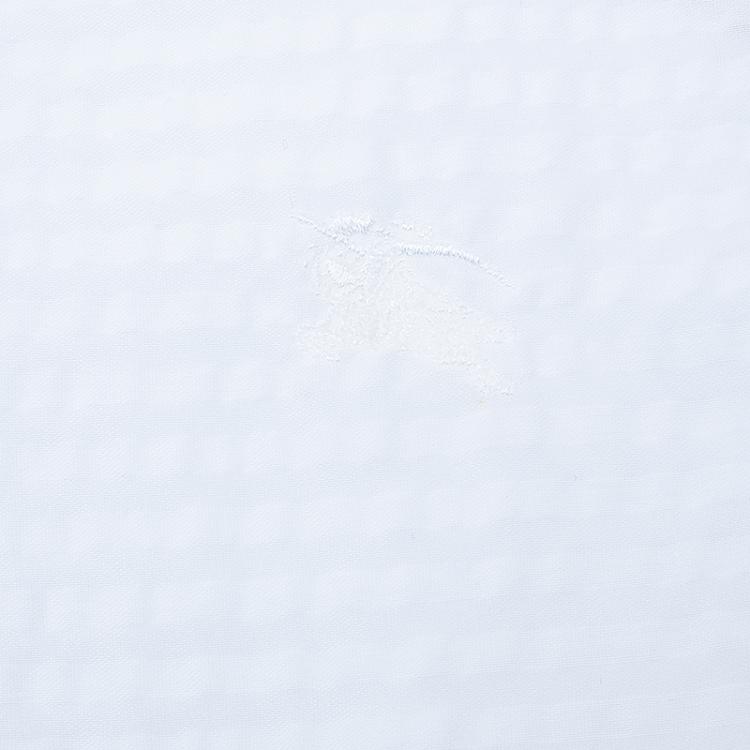 Pre Owned Burberry White Short Sleeve Cotton Top XS