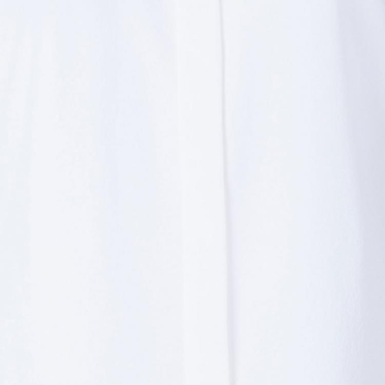 Pre Owned Burberry White Silk Button Down Top M