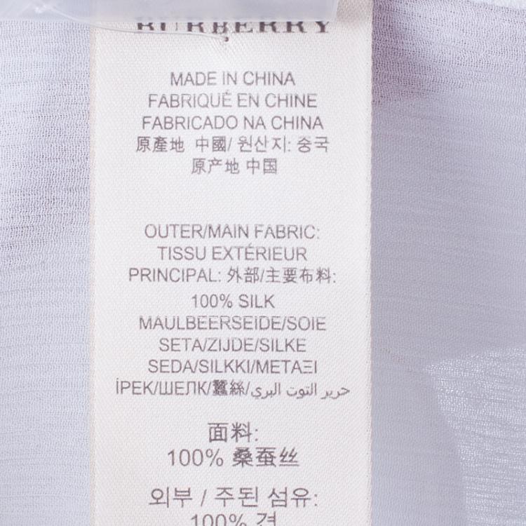 Pre Owned Burberry White Silk Button Down Top M