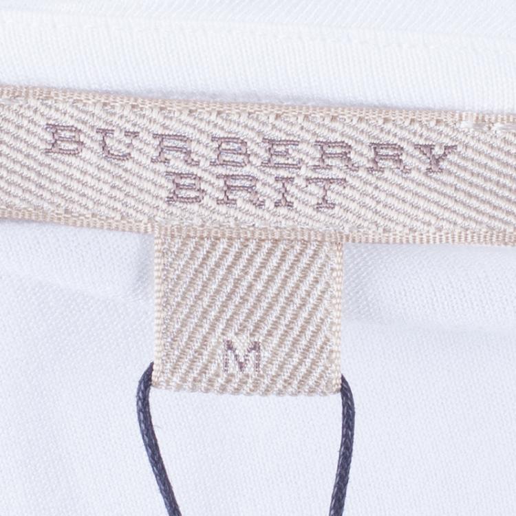 Pre Owned Burberry White Crewneck T-Shirt M
