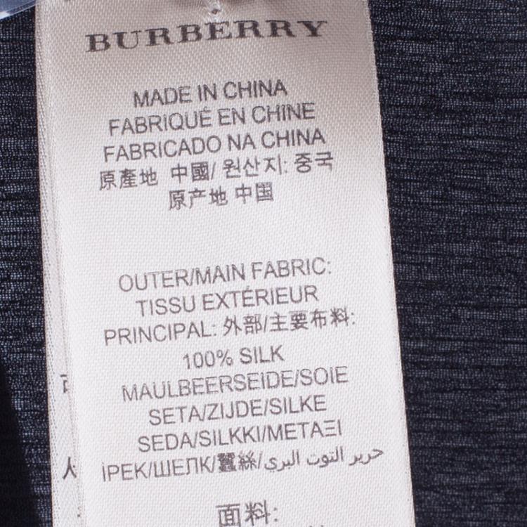 Pre Owned Burberry Black Silk Button Down Top M