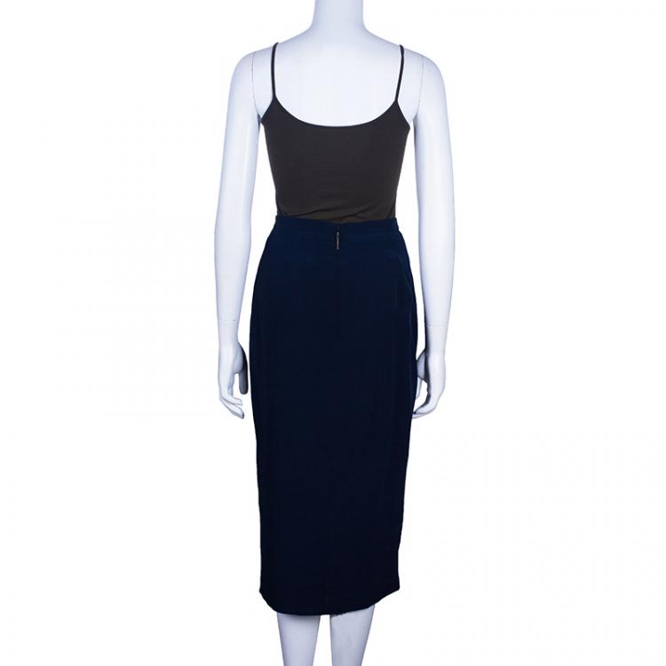 مملوكة مسبقًا Burberry Navy Blue A-Line Skirt S