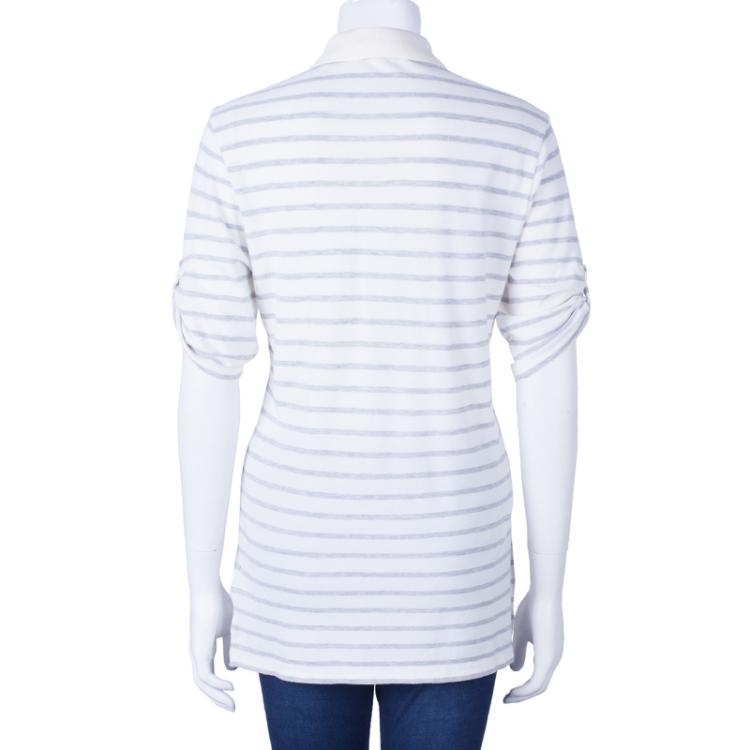 Pre Owned Burberry Brit Striped Polo Shirt L