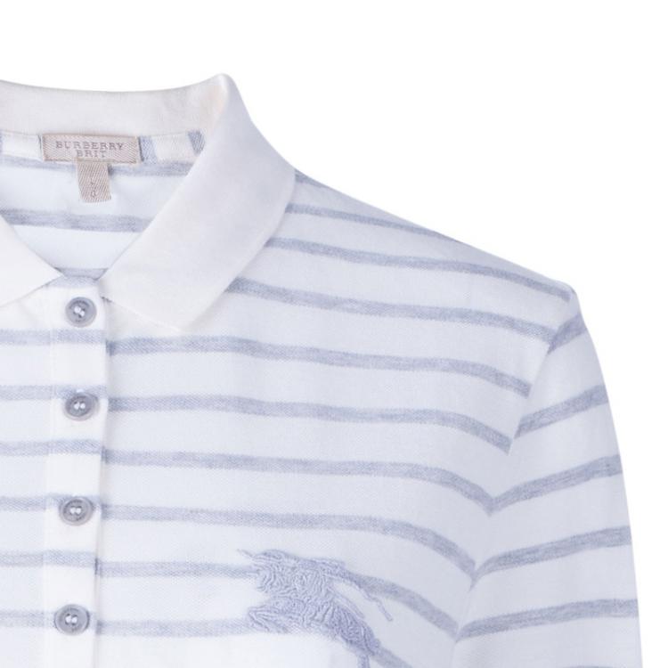 Pre Owned Burberry Brit Striped Polo Shirt L