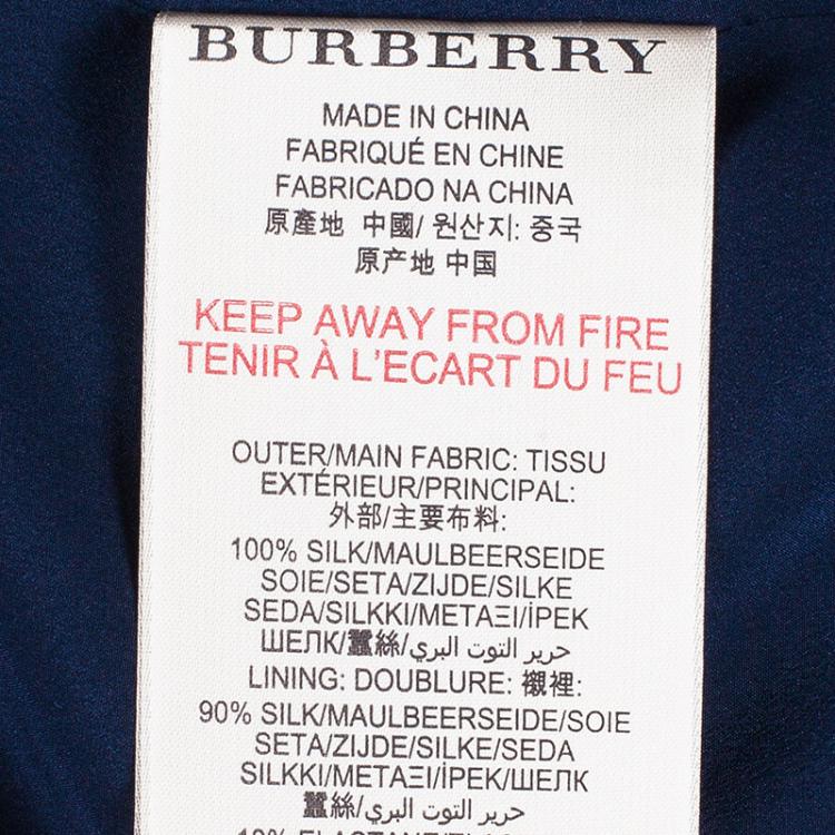 Pre Owned Burberry Navy Blue A-Line Skirt M