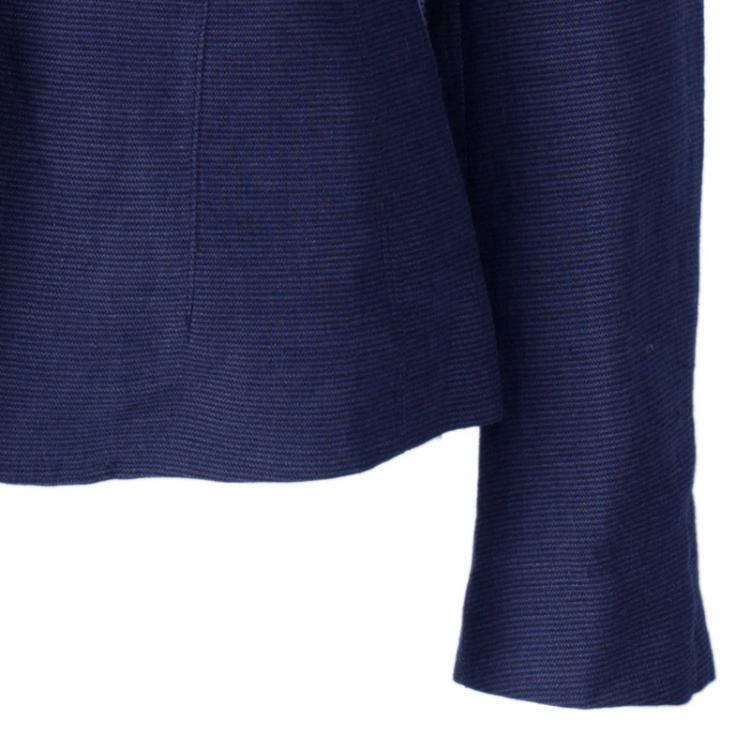 Pre Owned Burberry Blue Novacheck Lining Blazer S