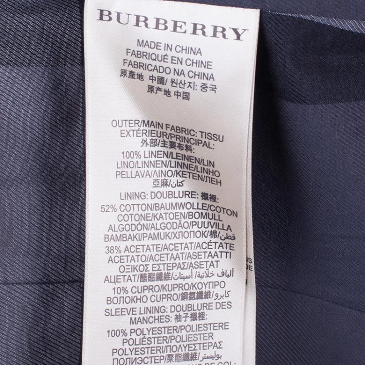 Pre Owned Burberry Blue Novacheck Lining Blazer S