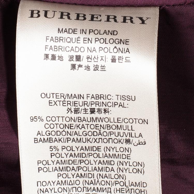 Pre Owned Burberry Burgundy Lace Sleeveless Dress S