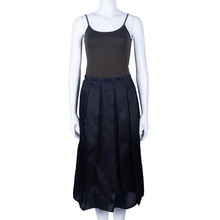 مملوكة مسبقًا Burberry Black Silk Knee-length Skirt S