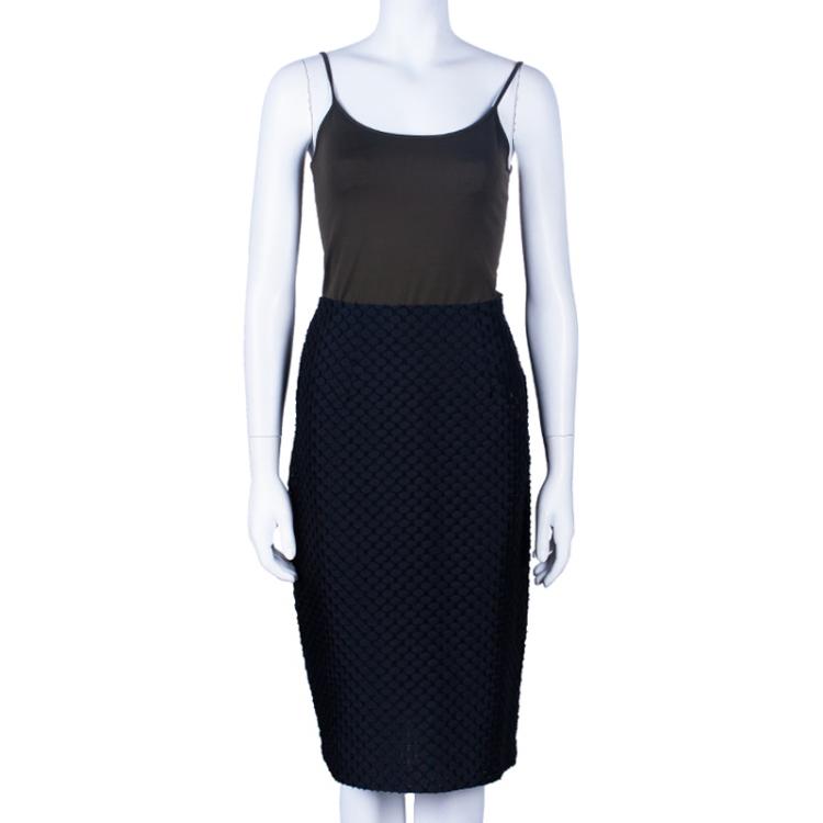 مملوكة مسبقًا Burberry Black Textured Skirt M