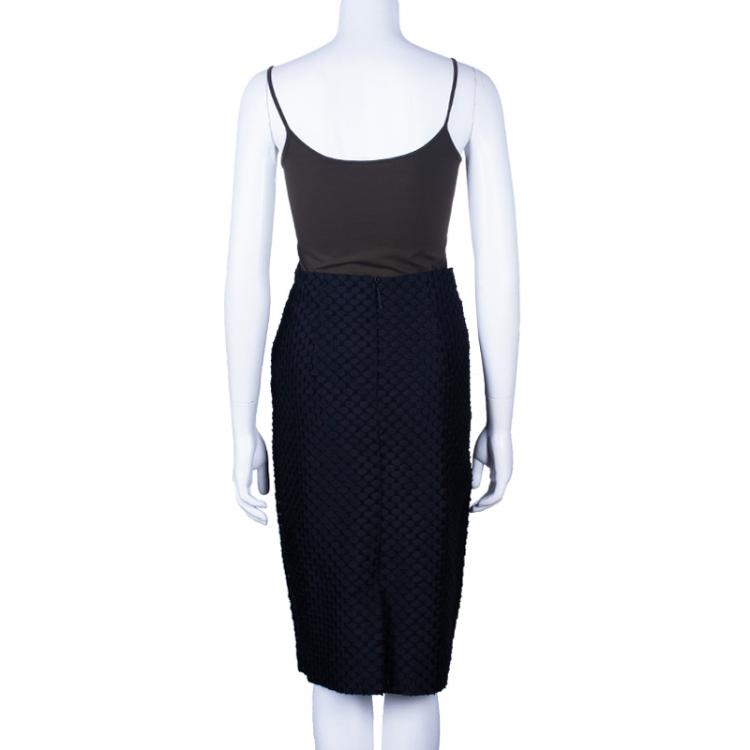 مملوكة مسبقًا Burberry Black Textured Skirt M