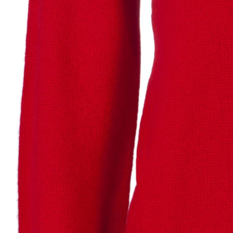 Pre Owned Burberry Red Crewneck Cashmere Knit Sweater L